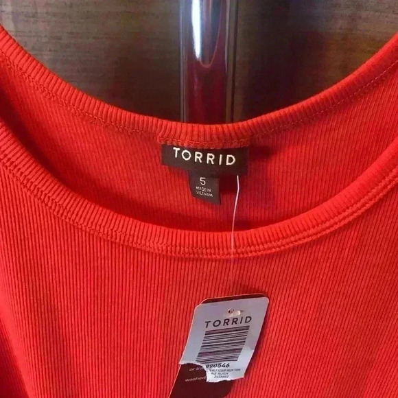 Torrid Cotton Rib Double Scoop Neck Tank Top Red Size 3X & 4X - Picture 6 of 7
